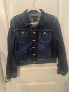 LONDONJEAN Indigo Blue Denim Jacket with Button Front